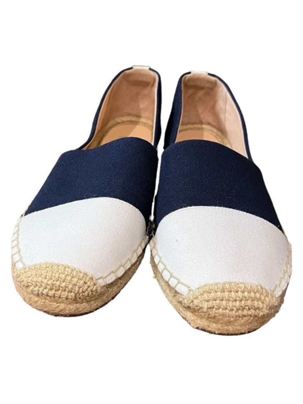 J Crew Women's Navy and White Canvas Espadrilles size 8.5 - Picture 5 of 15